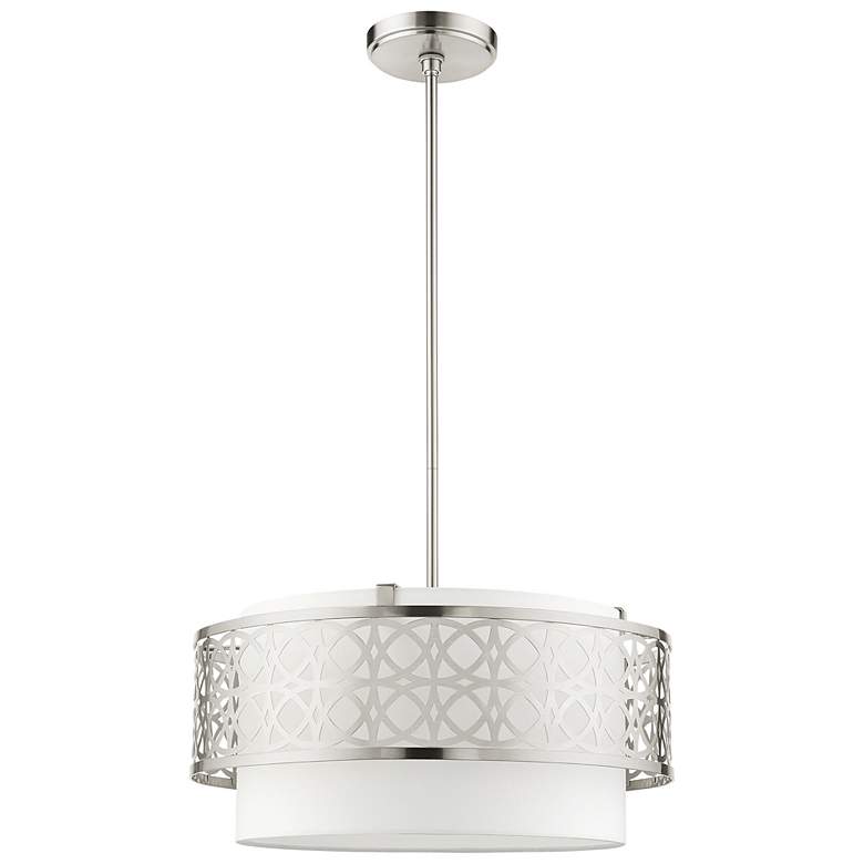 Image 7 Calinda 4 Light Brushed Nickel Pendant Chandelier more views