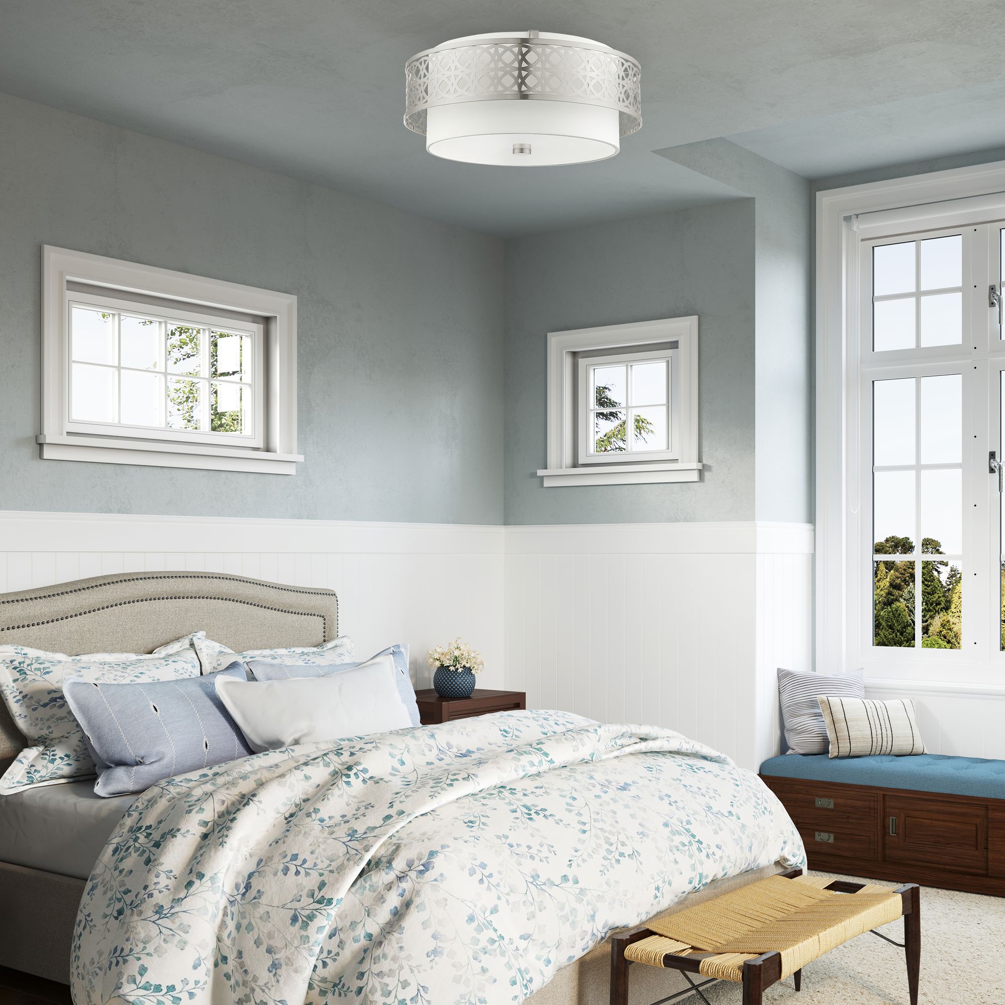 Calinda 4 Light Brushed Nickel Semi Flush