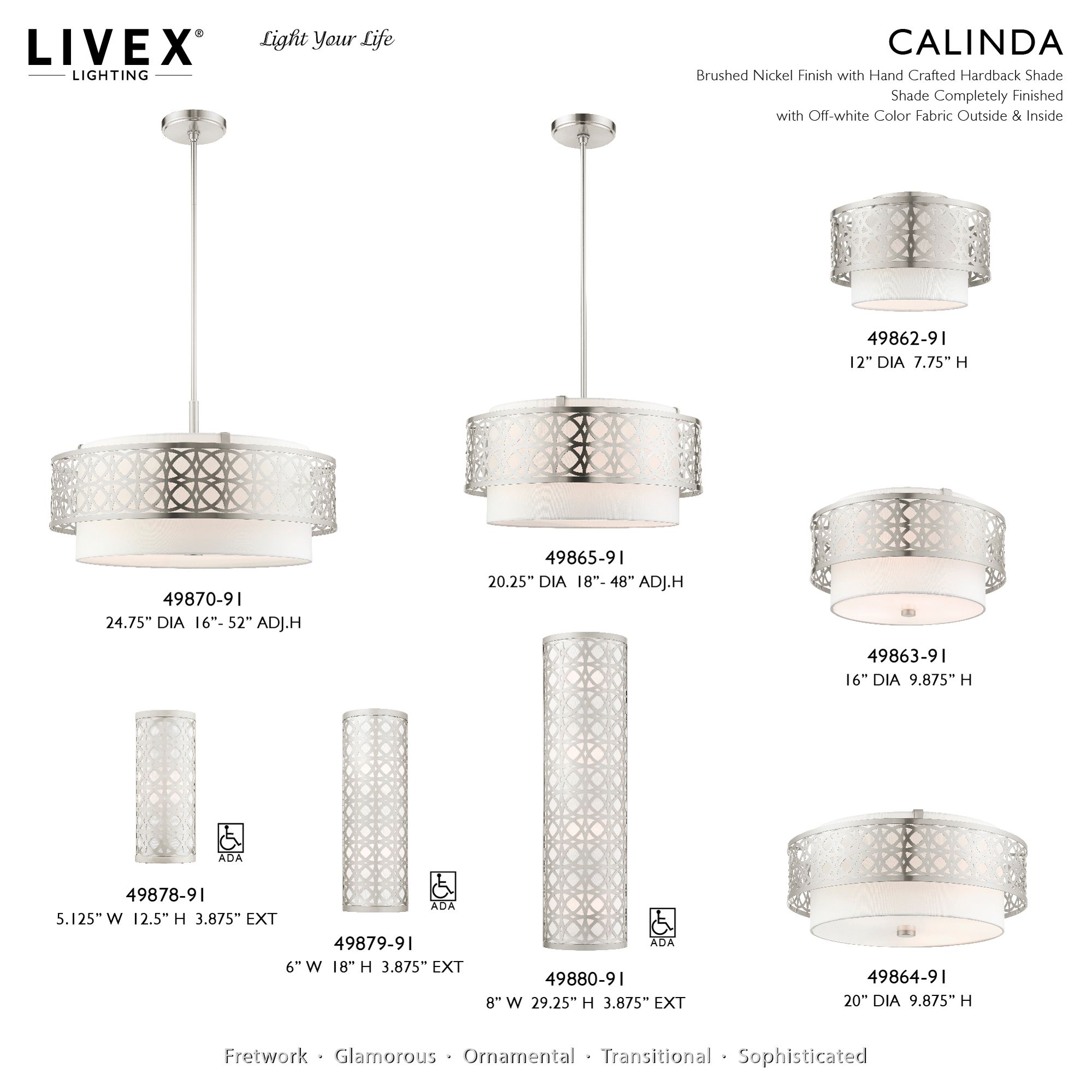 Calinda 4 Light Polished Chrome ADA Vanity Sconce