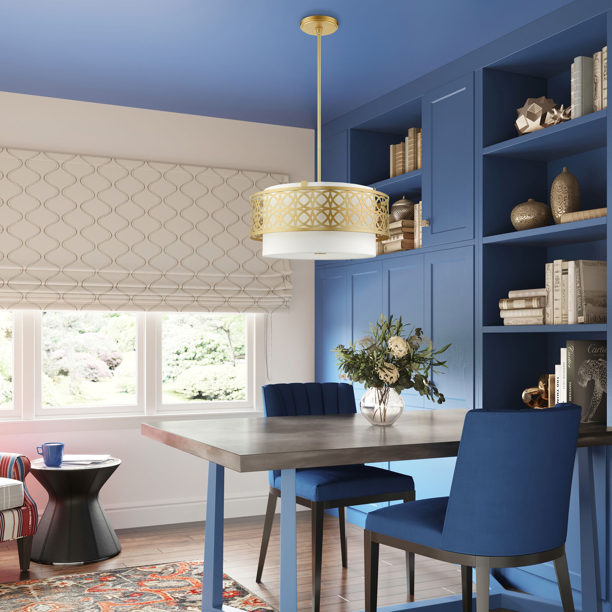 Calinda 4 Light Soft Gold Pendant Chandelier