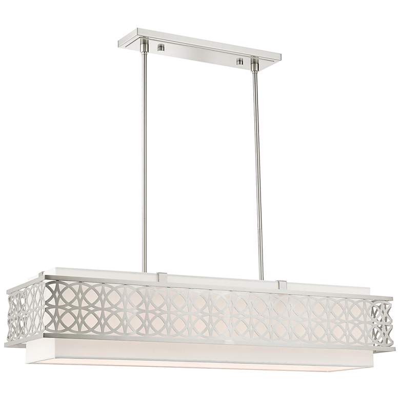 Image 1 Calinda 40" Wide Brushed Nickel Linear Chandelier