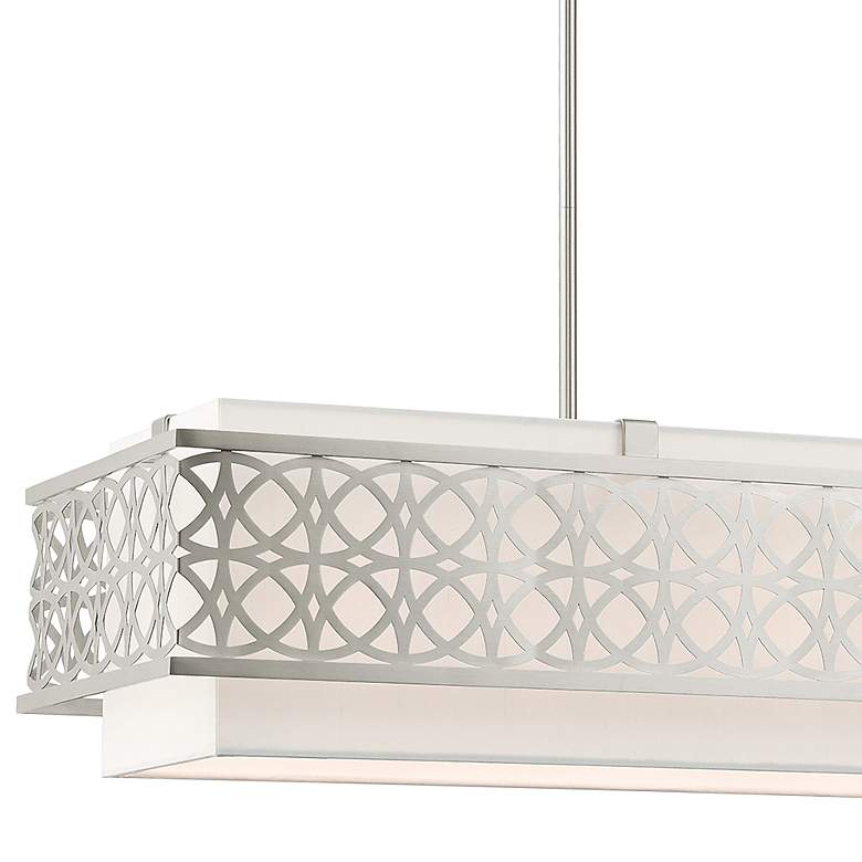 Image 2 Calinda 40" Wide Brushed Nickel Linear Chandelier more views
