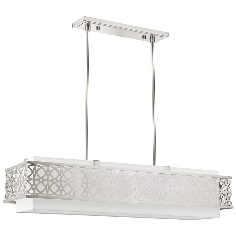 Image 4 Calinda 40" Wide Brushed Nickel Linear Chandelier more views