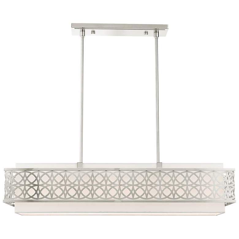 Image 5 Calinda 40" Wide Brushed Nickel Linear Chandelier more views