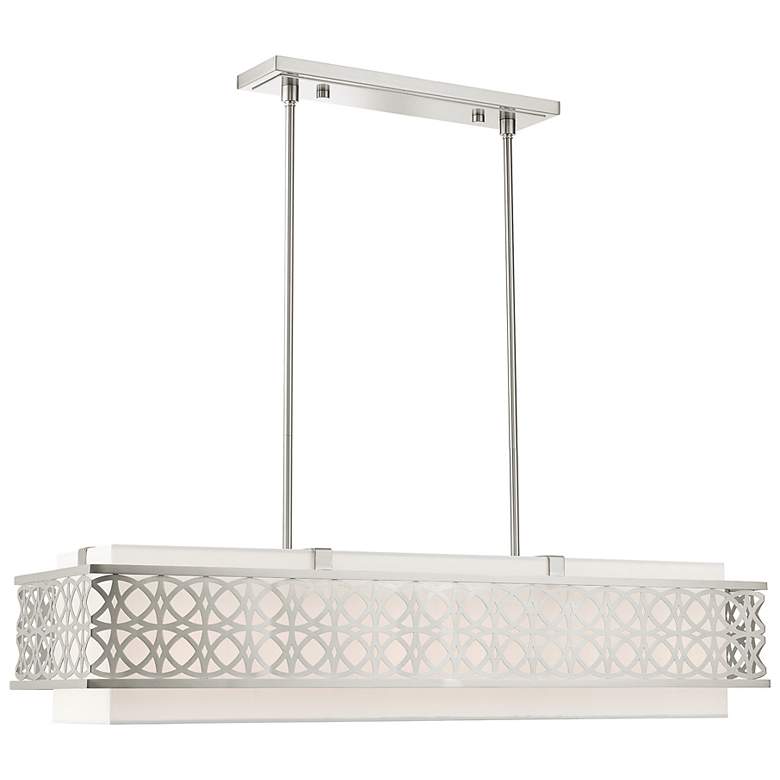 Image 6 Calinda 40" Wide Brushed Nickel Linear Chandelier more views