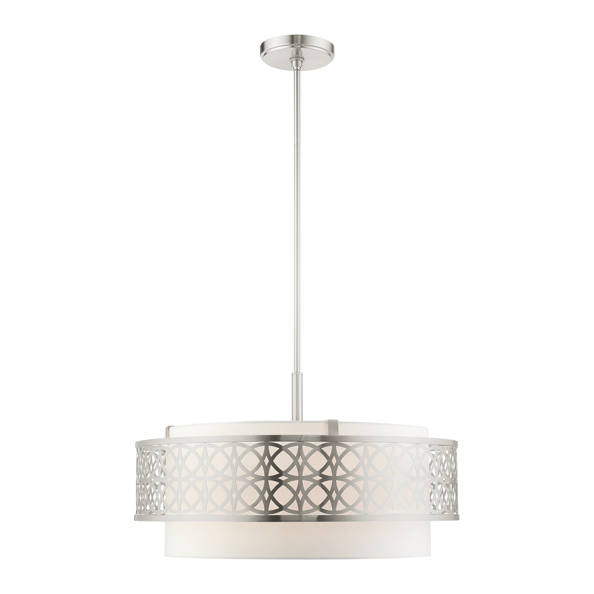Image 4 Calinda 5 Light Brushed Nickel Pendant Chandelier more views