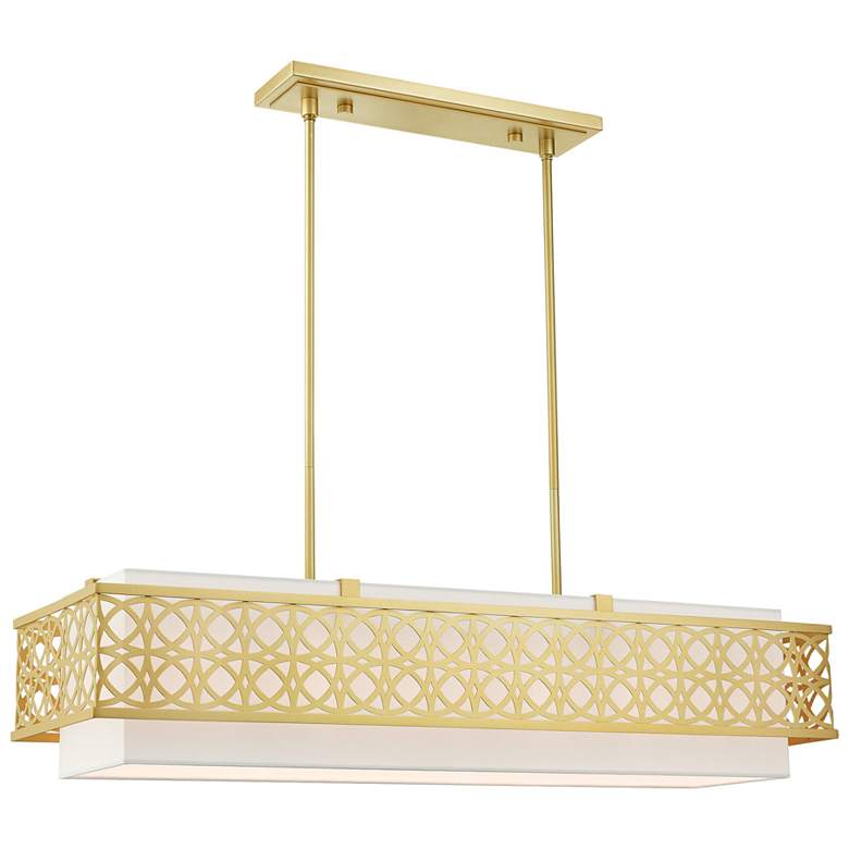 Image 1 Calinda 6 Light Soft Gold Linear Chandelier