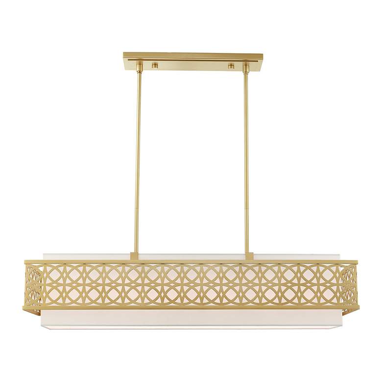Image 3 Calinda 6 Light Soft Gold Linear Chandelier more views