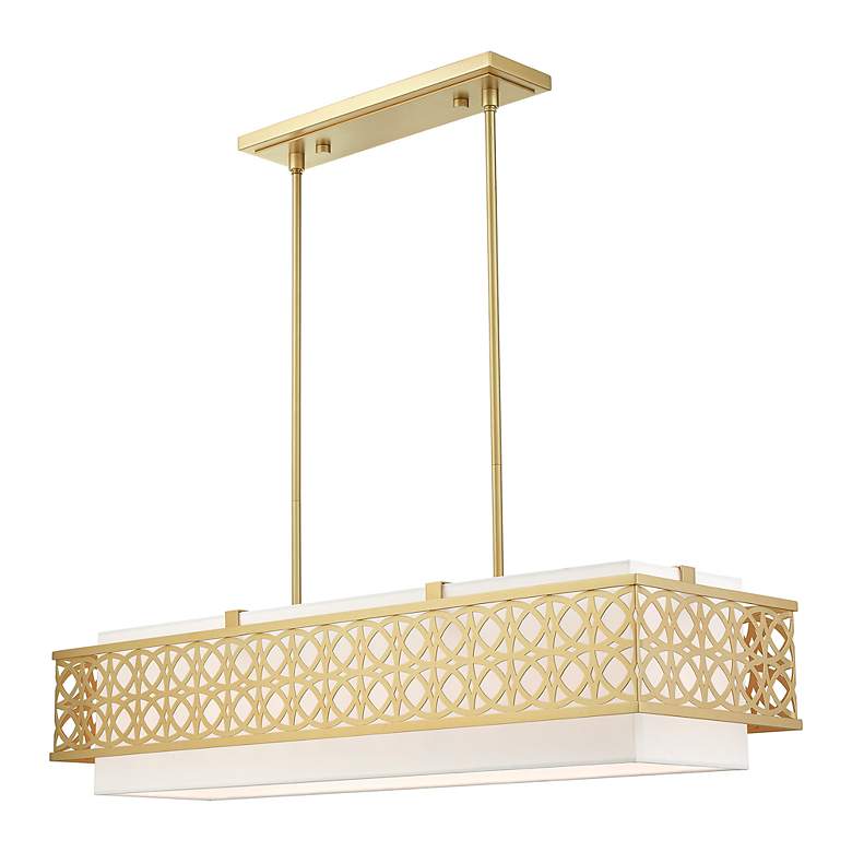 Image 5 Calinda 6 Light Soft Gold Linear Chandelier more views