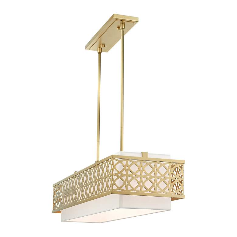 Image 6 Calinda 6 Light Soft Gold Linear Chandelier more views