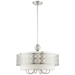Calinda 7 Light Brushed Nickel Pendant Chandelier
