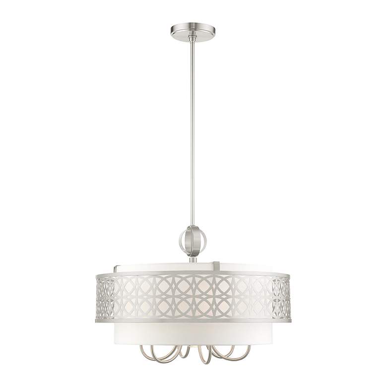 Image 4 Calinda 7 Light Brushed Nickel Pendant Chandelier more views
