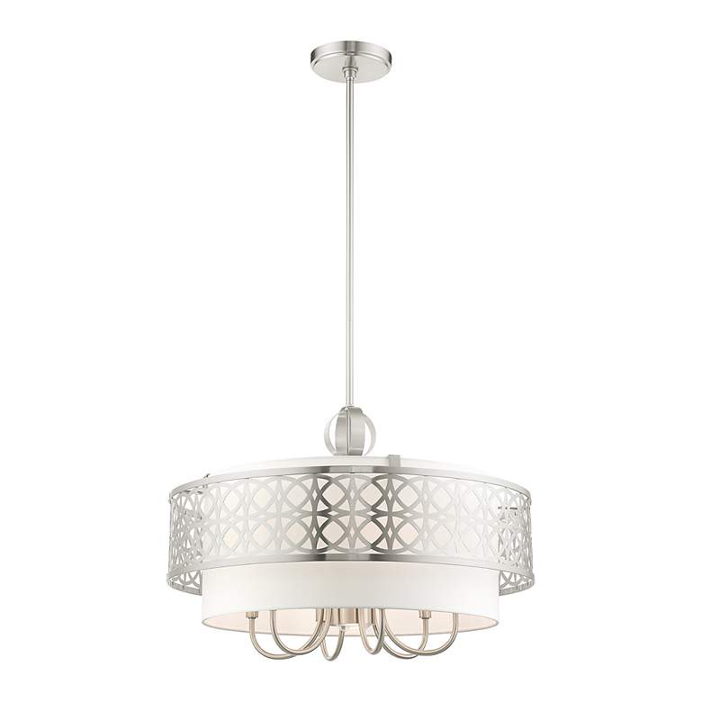 Image 5 Calinda 7 Light Brushed Nickel Pendant Chandelier more views