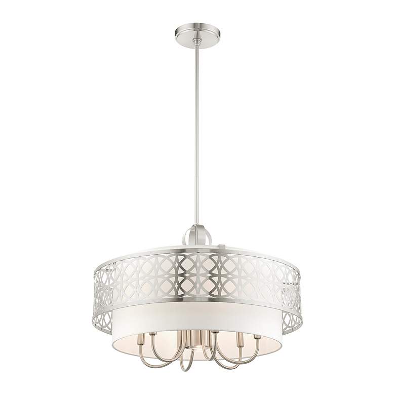Image 6 Calinda 7 Light Brushed Nickel Pendant Chandelier more views