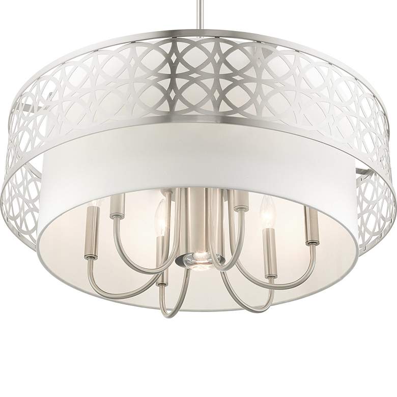 Image 7 Calinda 7 Light Brushed Nickel Pendant Chandelier more views
