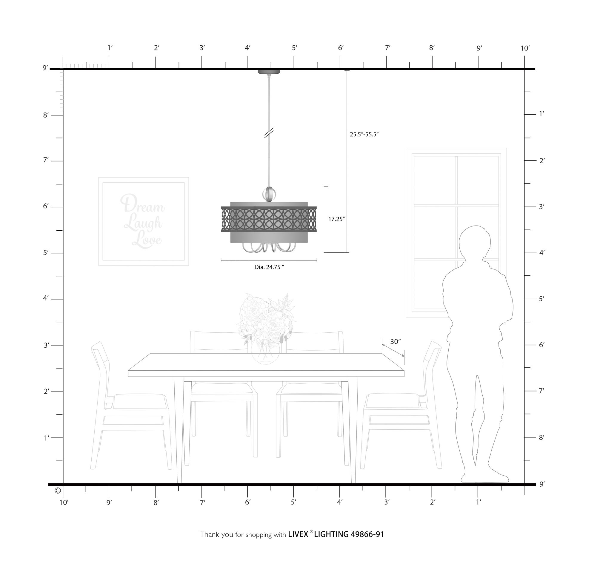 Calinda 7 Light Brushed Nickel Pendant Chandelier