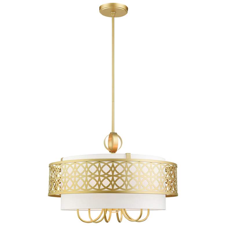 Image 2 Calinda 7 Light Soft Gold Pendant Chandelier