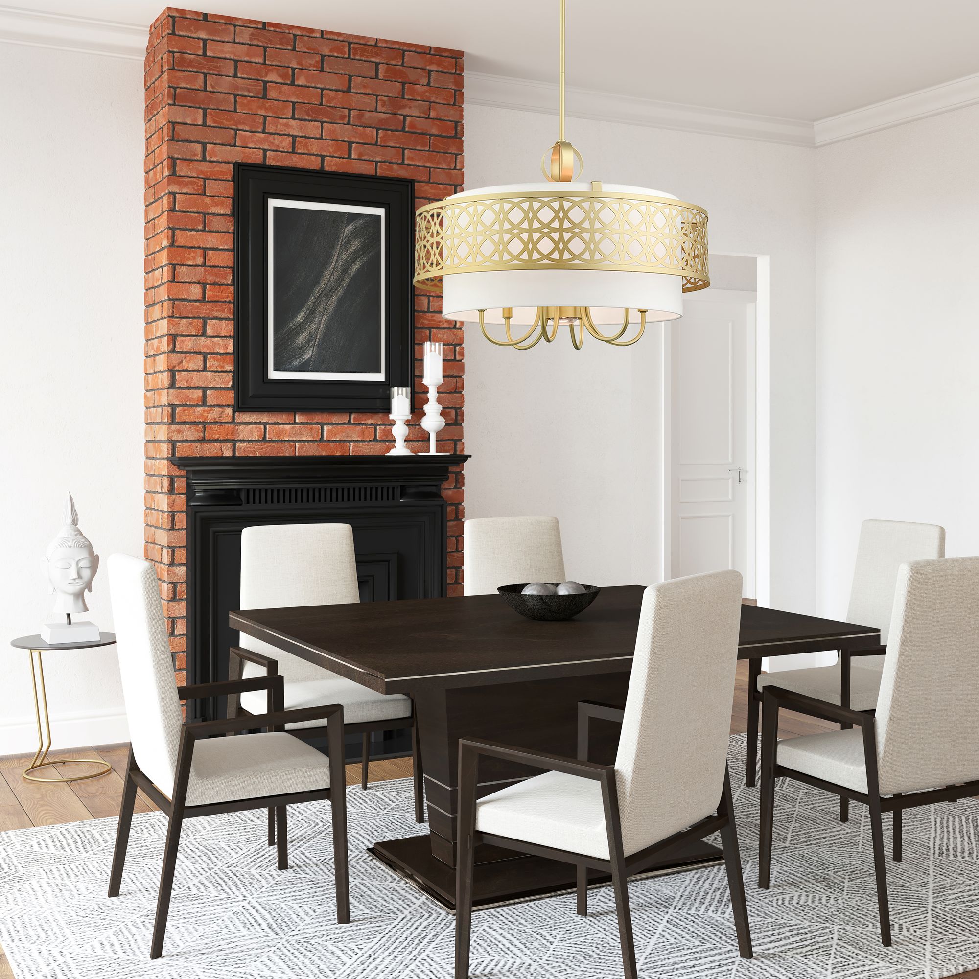 Calinda 7 Light Soft Gold Pendant Chandelier
