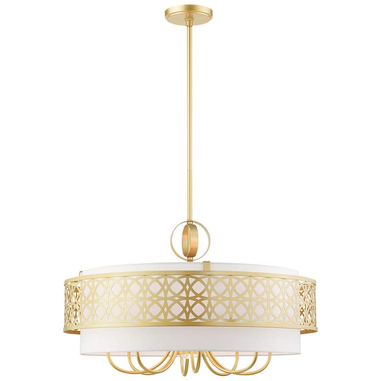Image 1 Calinda 9 Light Soft Gold Pendant Chandelier