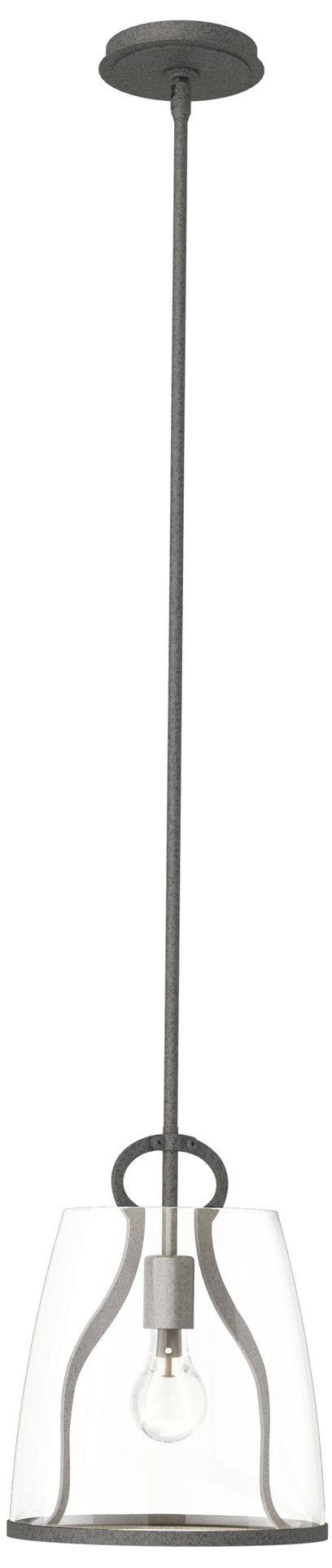 Caliper 10" Wide Natural Iron Pendant w/ Clear Glass
