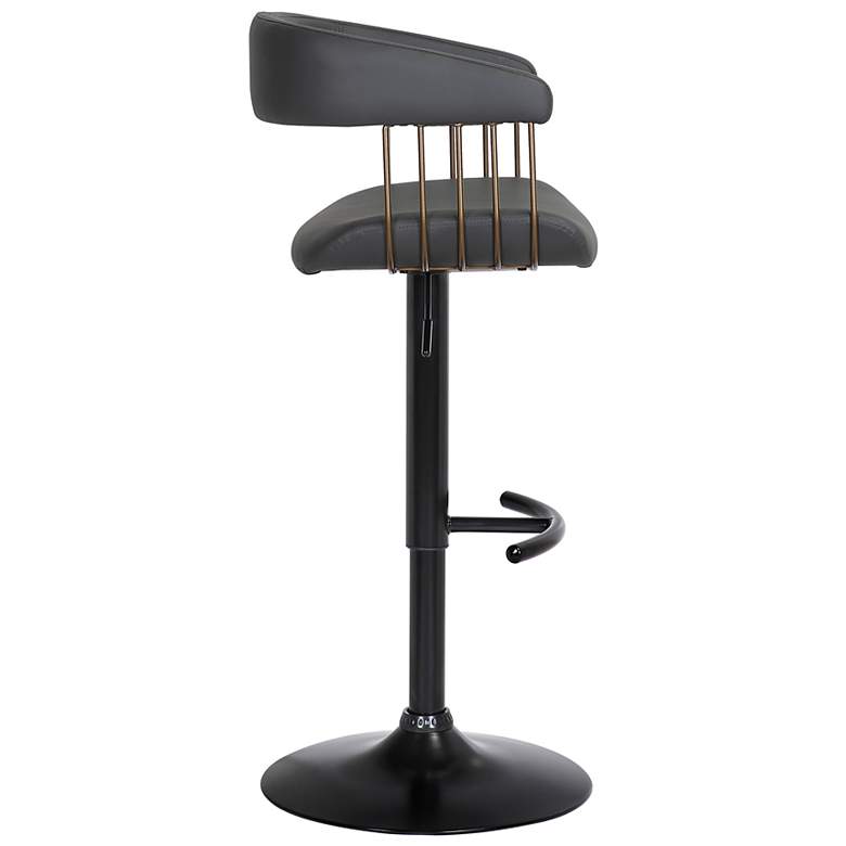 Image 4 Calista Adjsutable Barstool in Black Faux Leather, Golden Bronze and Metal more views