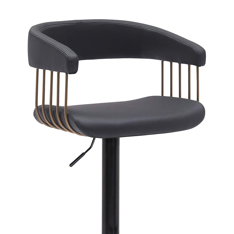 Image 7 Calista Adjsutable Barstool in Black Faux Leather, Golden Bronze and Metal more views