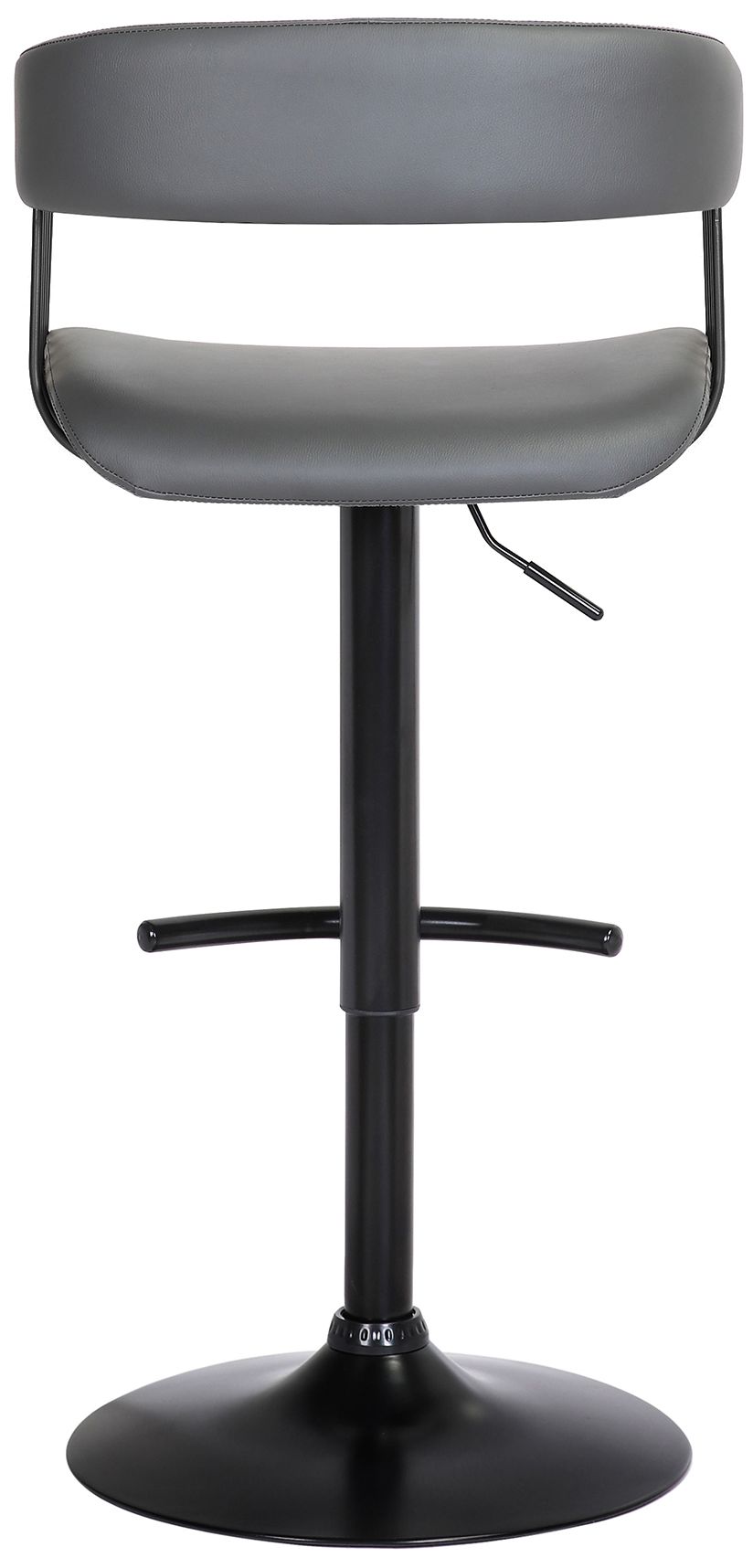 Image 6 Calista Adjustable Barstool in Grey Faux Leather with Black Metal more views