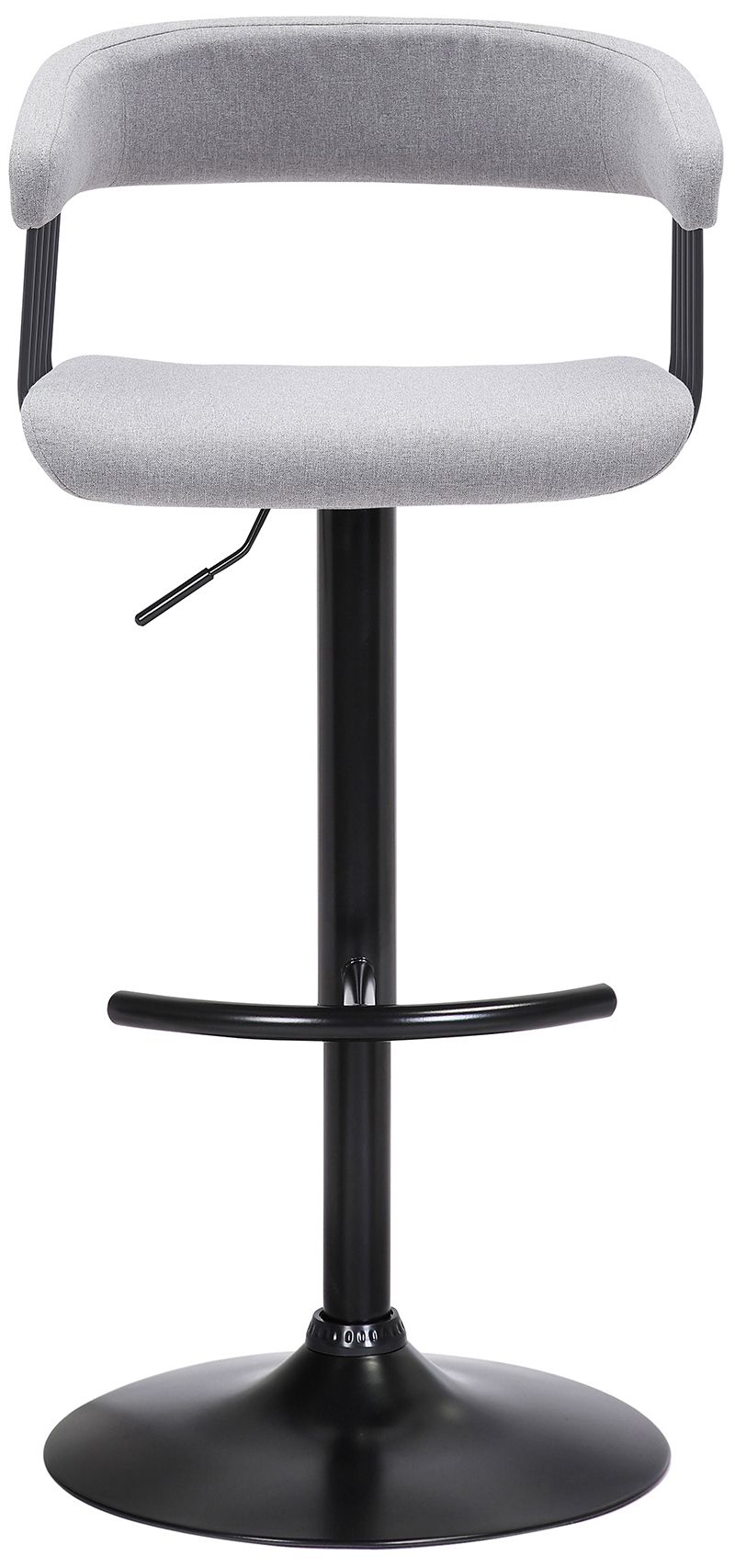 Image 3 Calista Adjustable Barstool in Light Grey Fabric with Black Metal more views