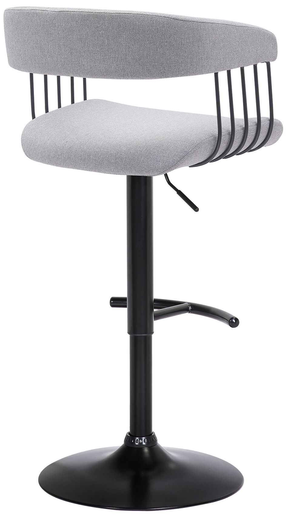 Image 4 Calista Adjustable Barstool in Light Grey Fabric with Black Metal more views