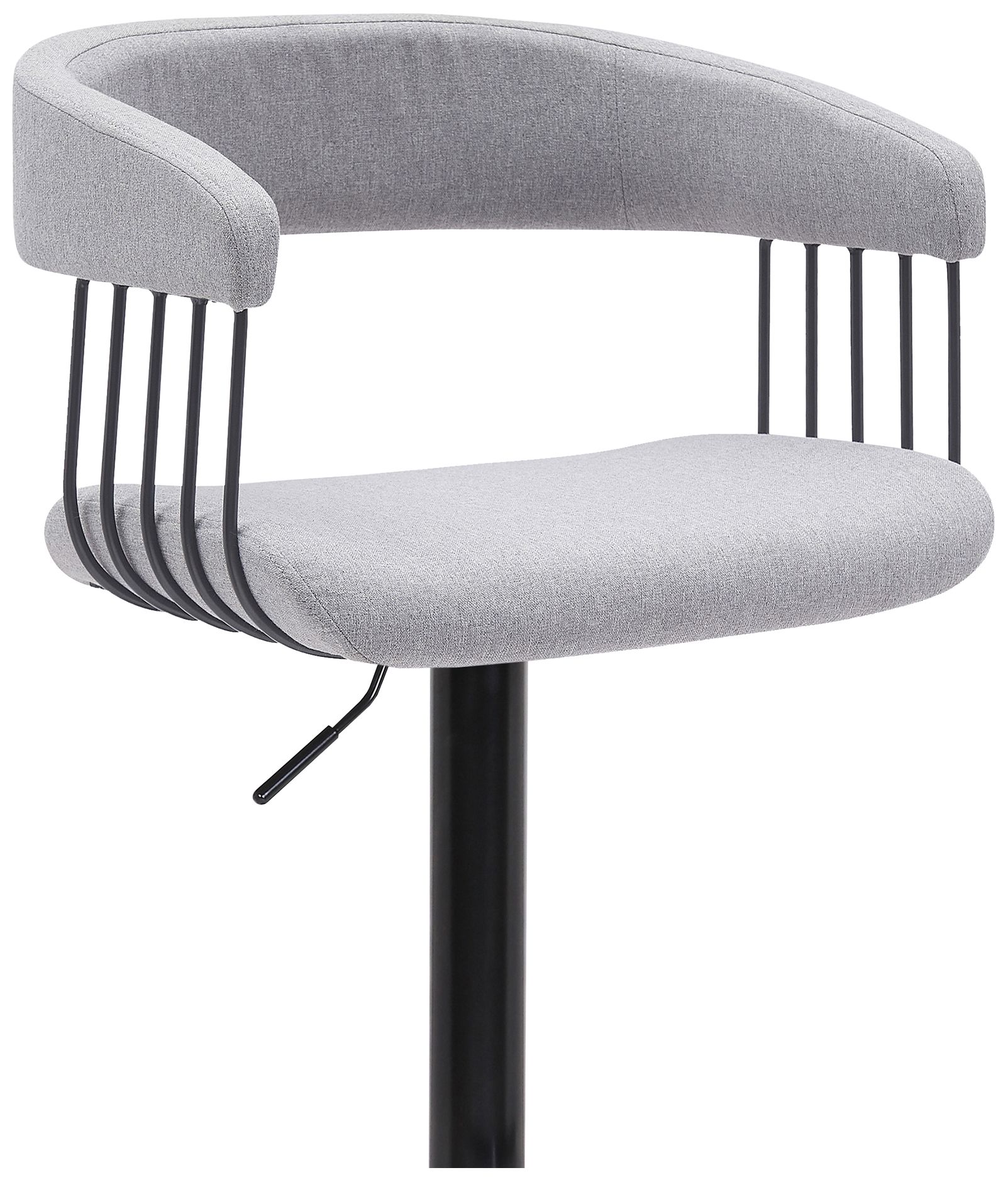 Image 5 Calista Adjustable Barstool in Light Grey Fabric with Black Metal more views
