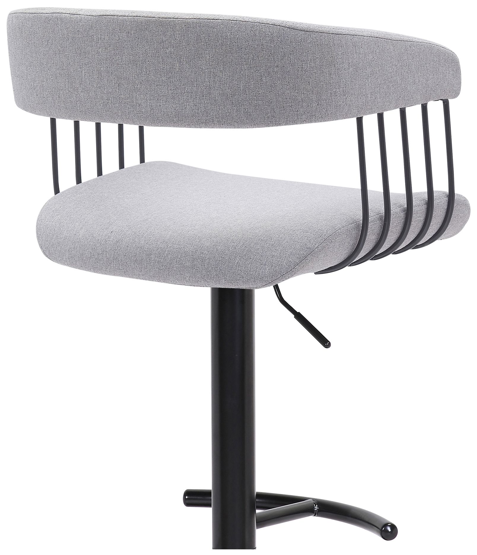 Image 6 Calista Adjustable Barstool in Light Grey Fabric with Black Metal more views