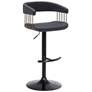 2_Calista Black Faux Leather Adjustable Swivel Bar Stool