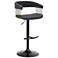 Calista Black Faux Leather Adjustable Swivel Bar Stool