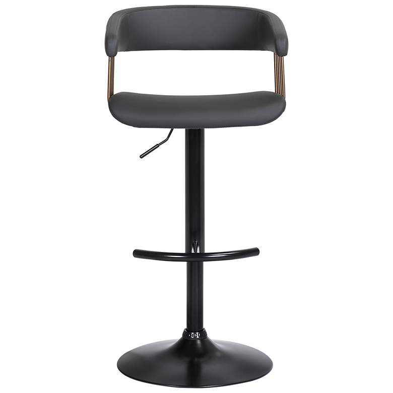 Image 3 Calista Black Faux Leather Adjustable Swivel Bar Stool more views