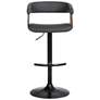 3_Calista Black Faux Leather Adjustable Swivel Bar Stool more views