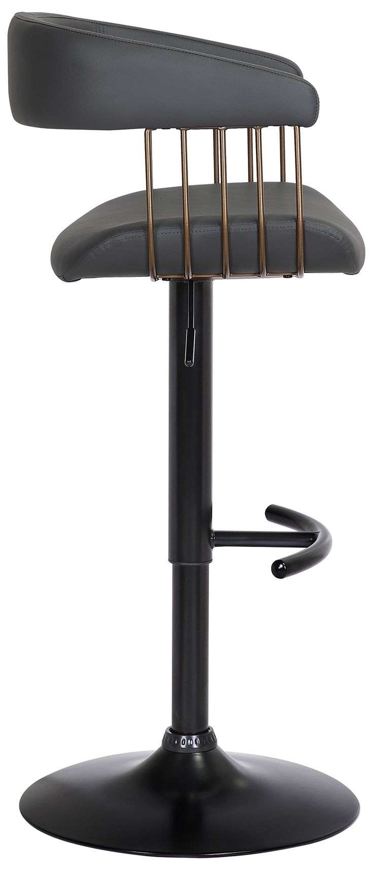 Image 4 Calista Black Faux Leather Adjustable Swivel Bar Stool more views