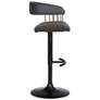 4_Calista Black Faux Leather Adjustable Swivel Bar Stool more views