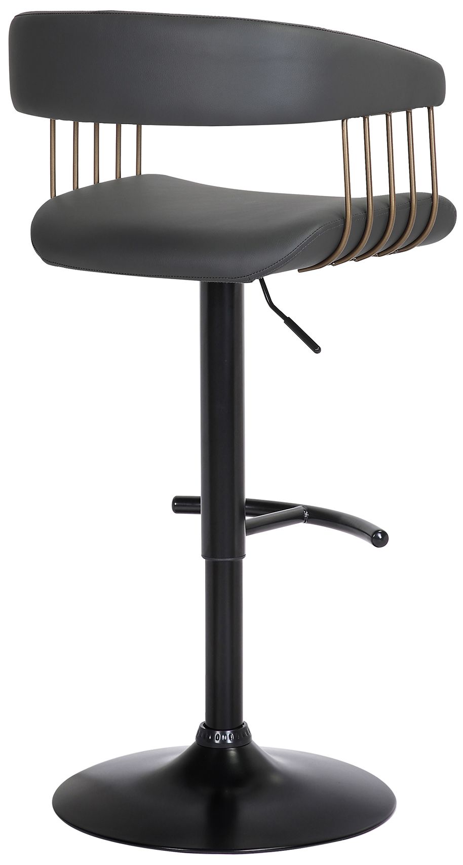 Image 5 Calista Black Faux Leather Adjustable Swivel Bar Stool more views