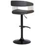 5_Calista Black Faux Leather Adjustable Swivel Bar Stool more views