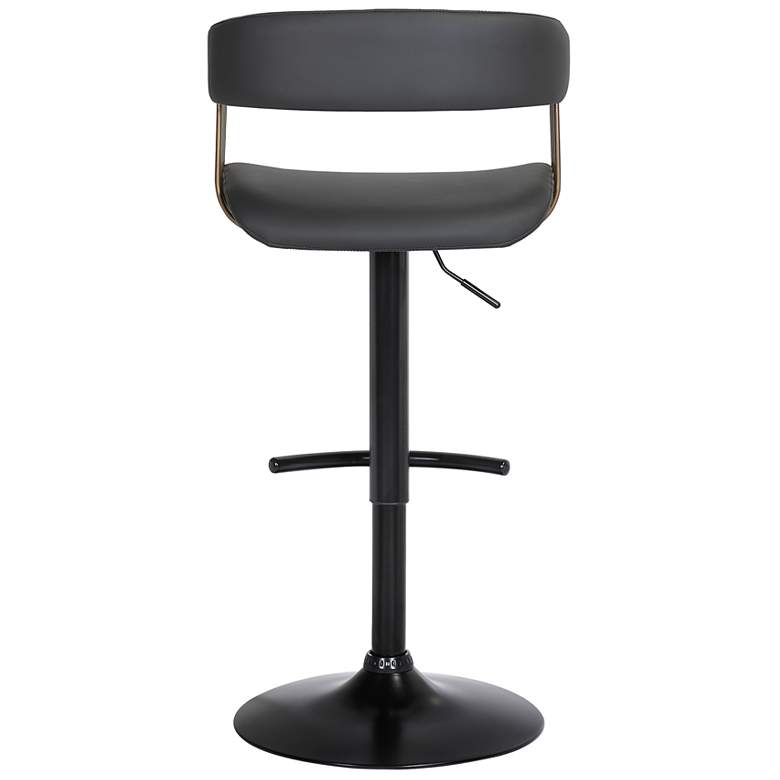Image 6 Calista Black Faux Leather Adjustable Swivel Bar Stool more views