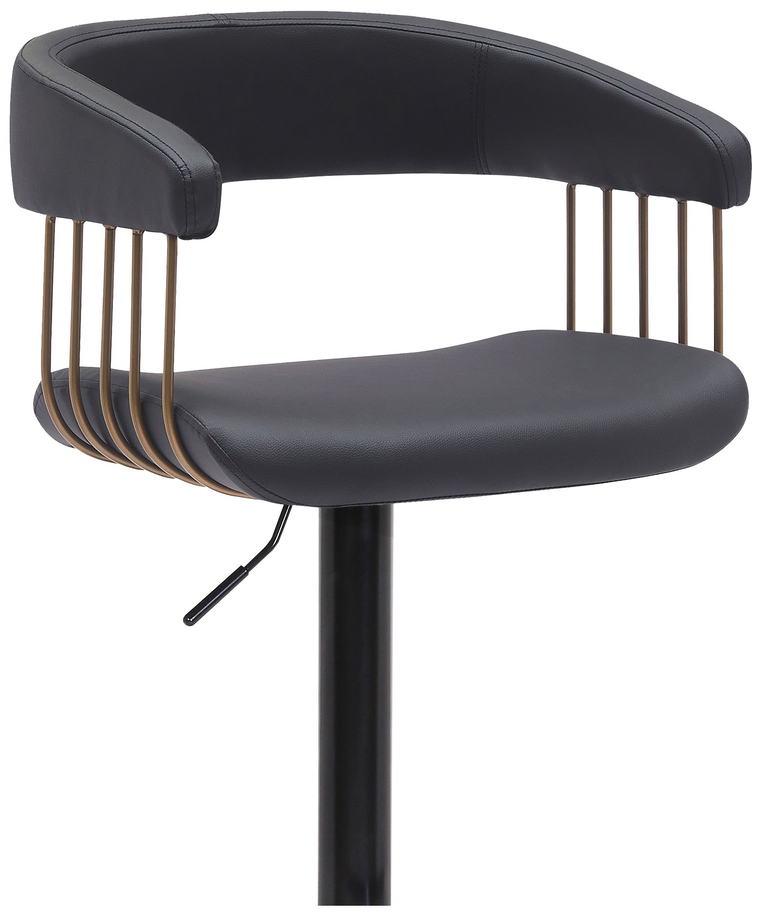 Image 7 Calista Black Faux Leather Adjustable Swivel Bar Stool more views