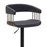 7_Calista Black Faux Leather Adjustable Swivel Bar Stool more views