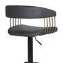 Calista Black Faux Leather Adjustable Swivel Bar Stool