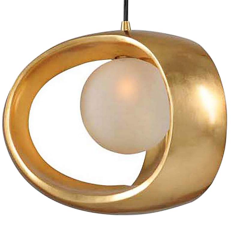 Image 2 Calistoga 12" Wide Gold Leaf Mini Pendant more views