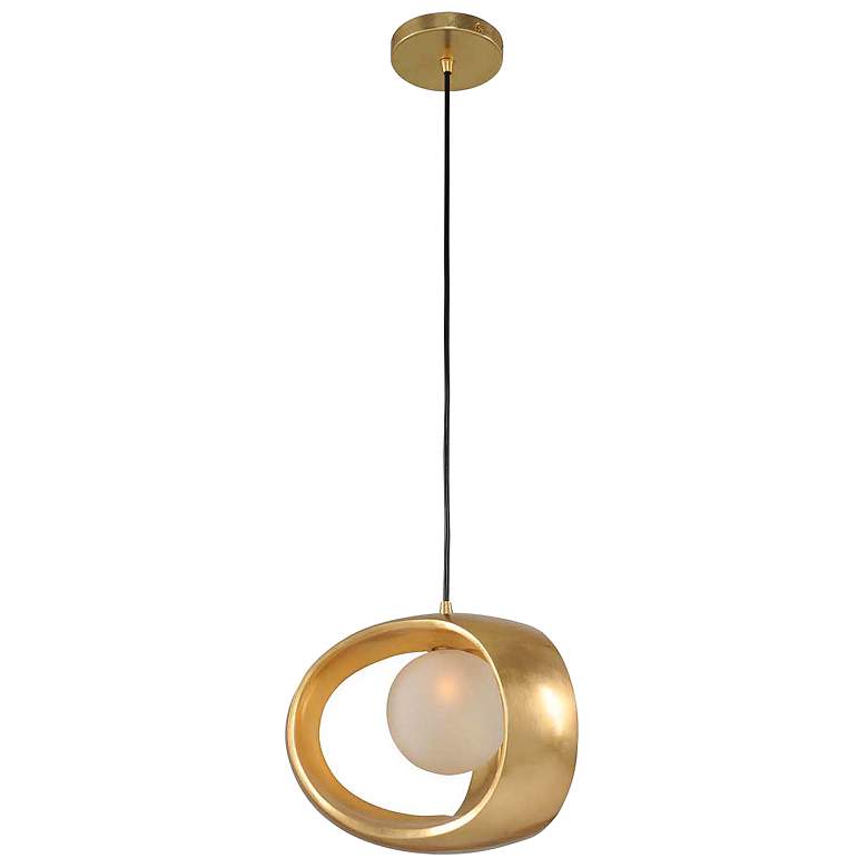Image 4 Calistoga 12" Wide Gold Leaf Mini Pendant more views