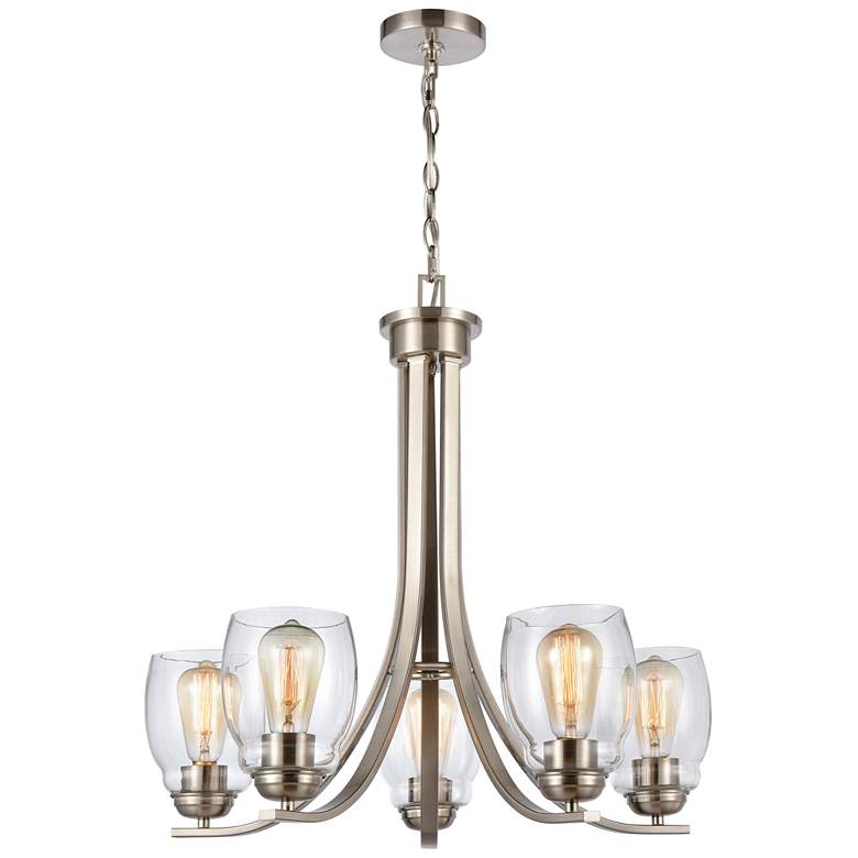 Image 1 Calistoga 25" Wide 5-Light Chandelier - Brushed Nickel