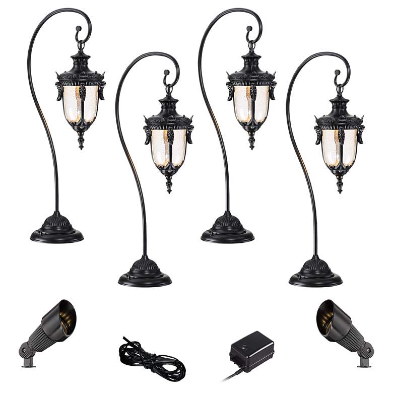 Image 1 Calistoga Black 8-Piece LED Path and Spot Light Set