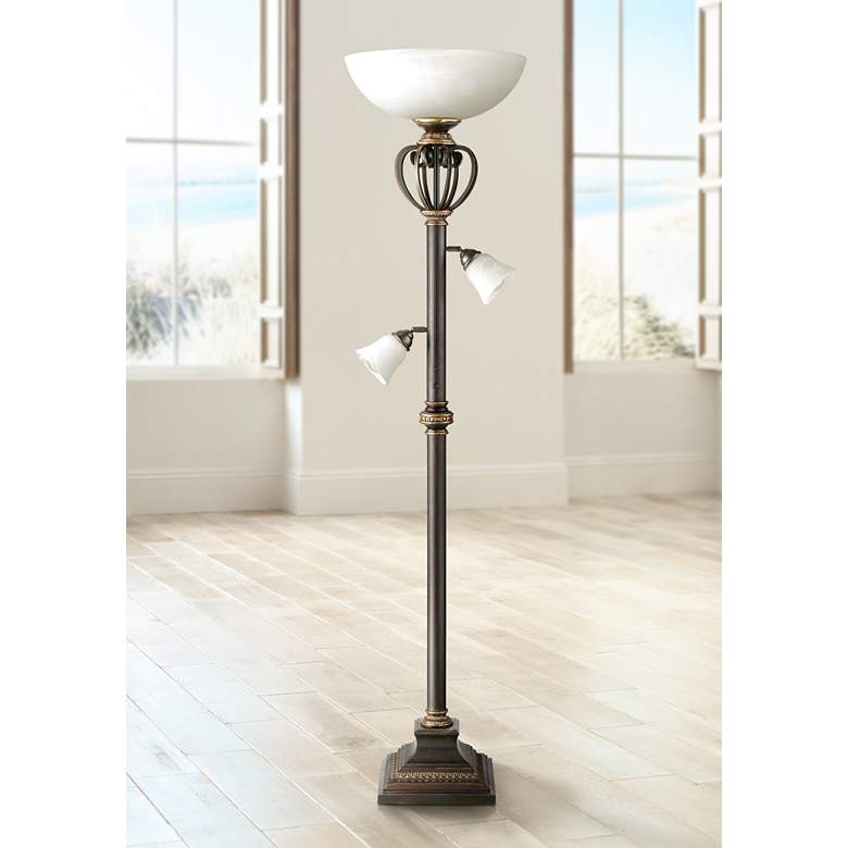 Image 1 Calistoga Light Blaster&#8482; Bronze Torchiere Floor Lamp