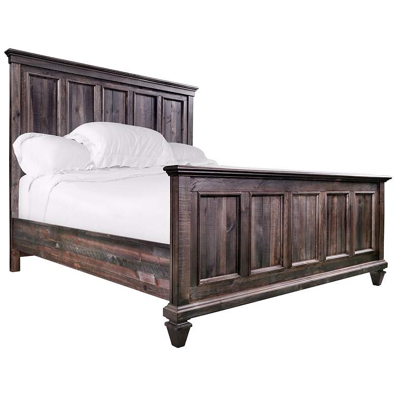 Image 1 Calistoga Pine Wood Queen Panel Bed