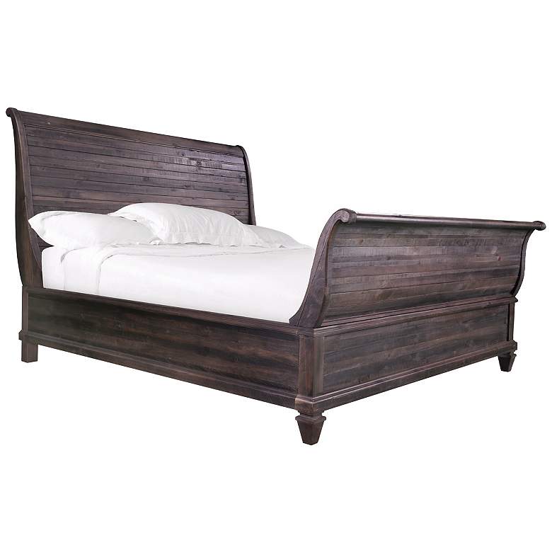 Image 1 Calistoga Pine Wood Queen Sleigh Bed